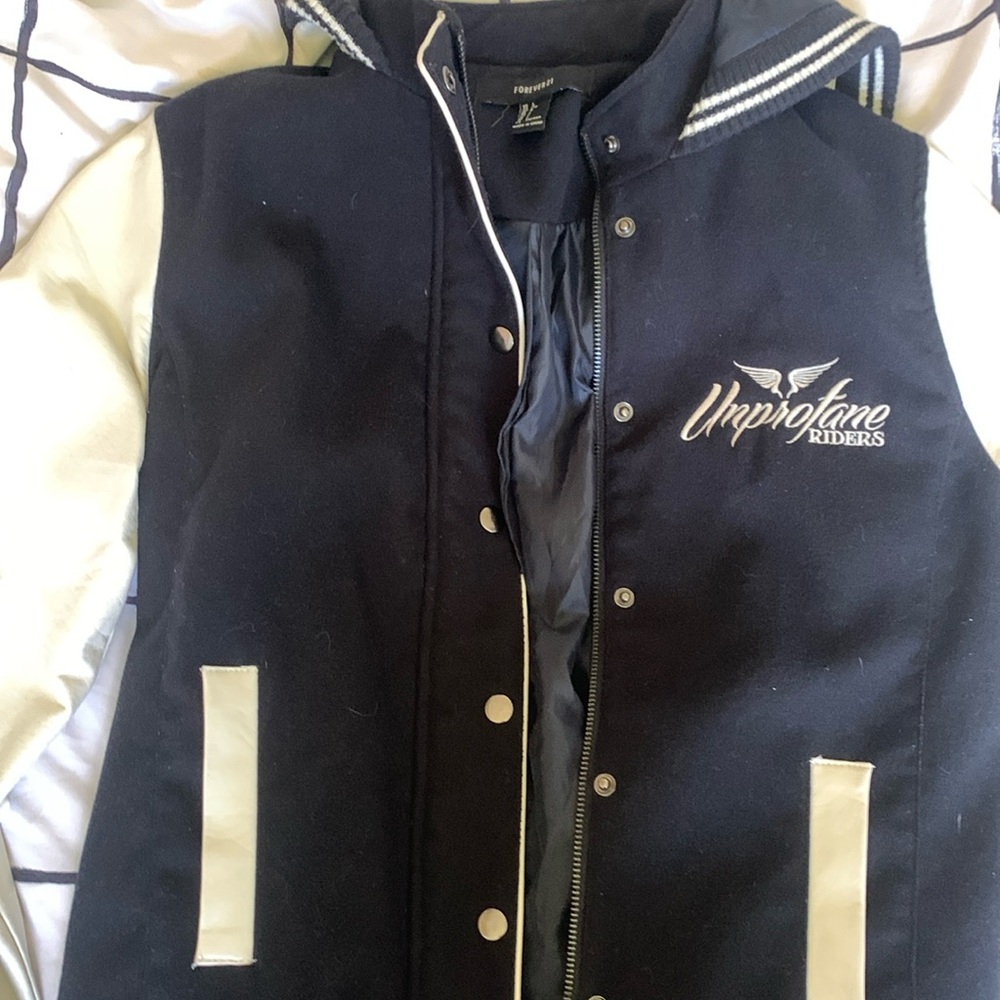 Dark navy blue and white Leatherman jacket size large